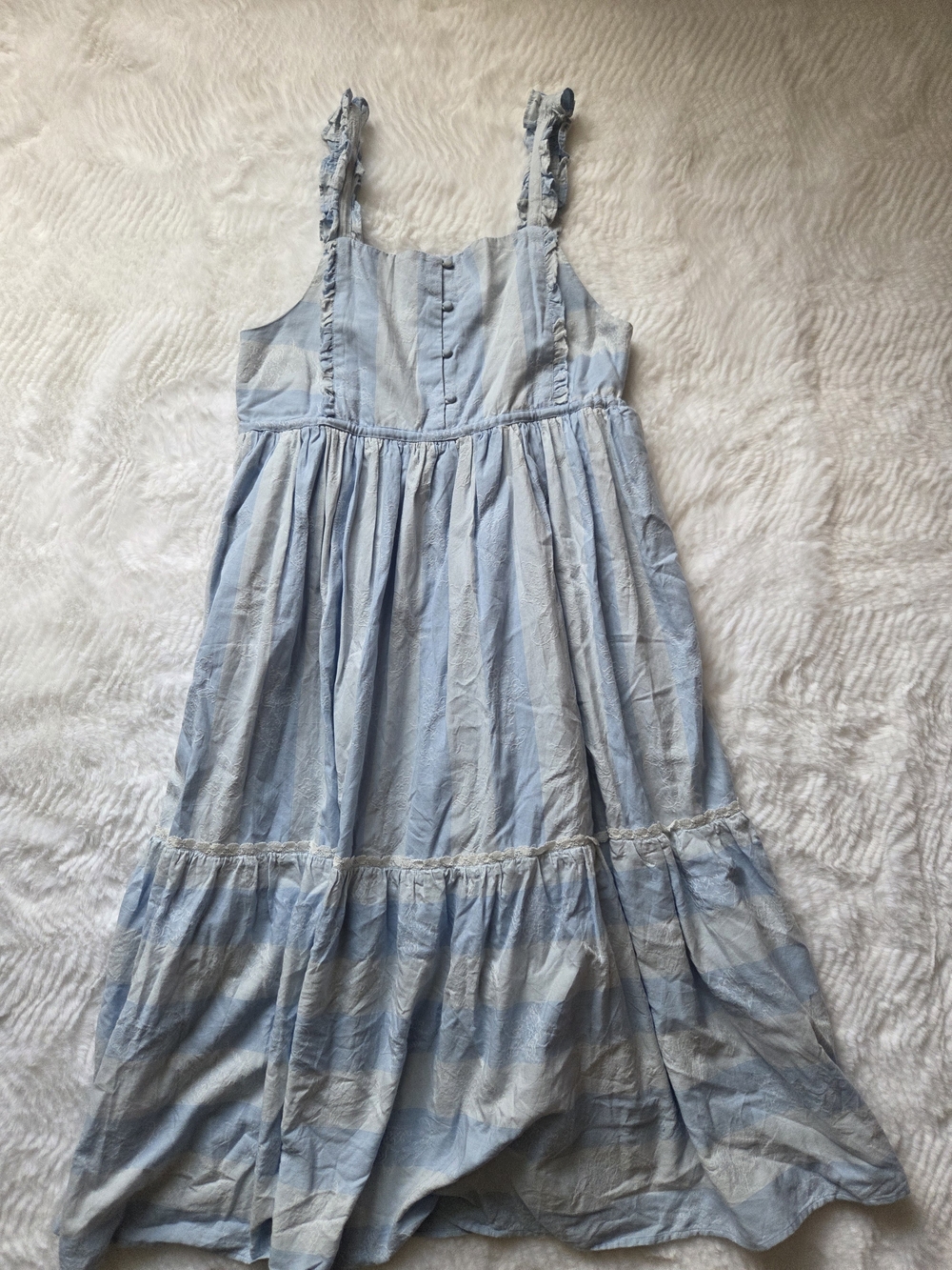 LoveShackFancy Light Blue Ruffled Strap Sundress - Picture 3 of 16